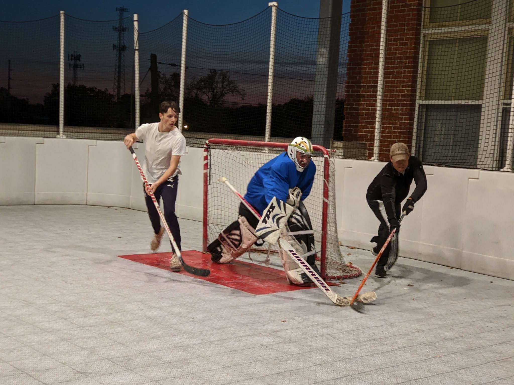 Players competing in the Indy Rooftop Hockey League